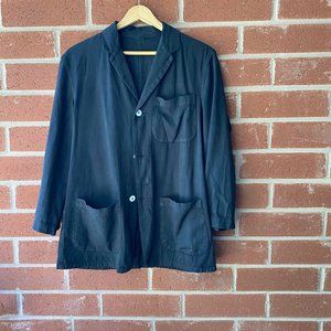 Vintage Black petite round chore jacket (French workwear style)